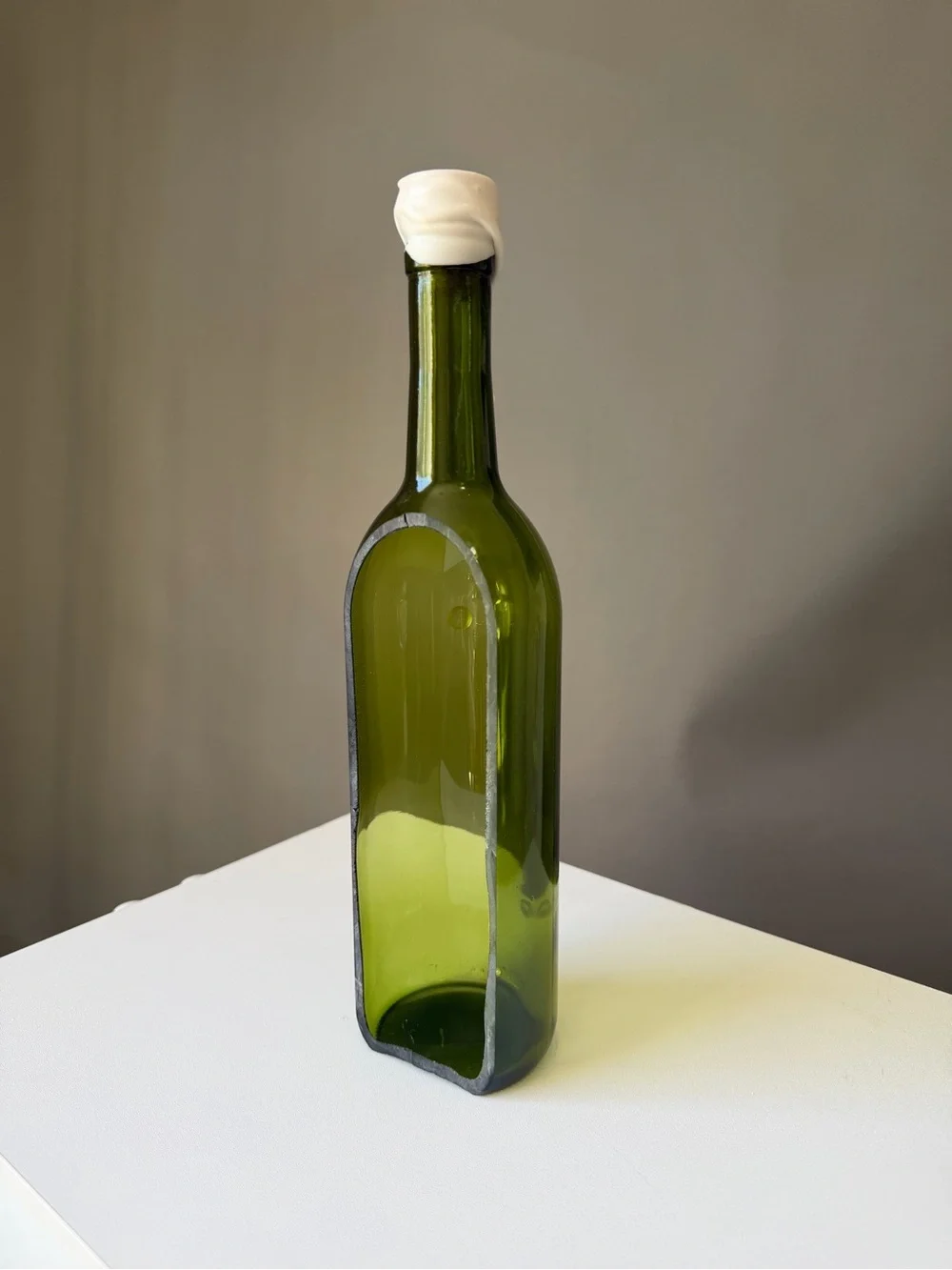 Handcrafted Wine Bottle Planter & Candle Home Accents handmade